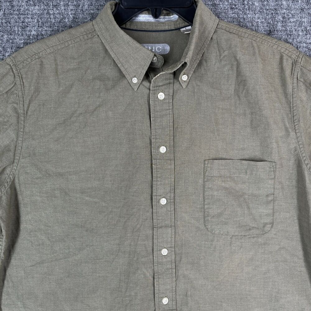 Zino Shirt Mens L Chambray Casual Relaxed Modern Minimal Everyday Travel Resort - Picture 3 of 8